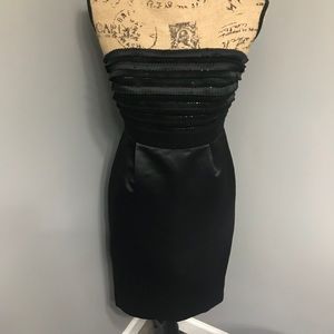 Calvin Klein Little Black Dress Strapless Beaded